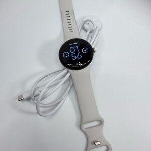 Smart Wearable Watch with Beige Band